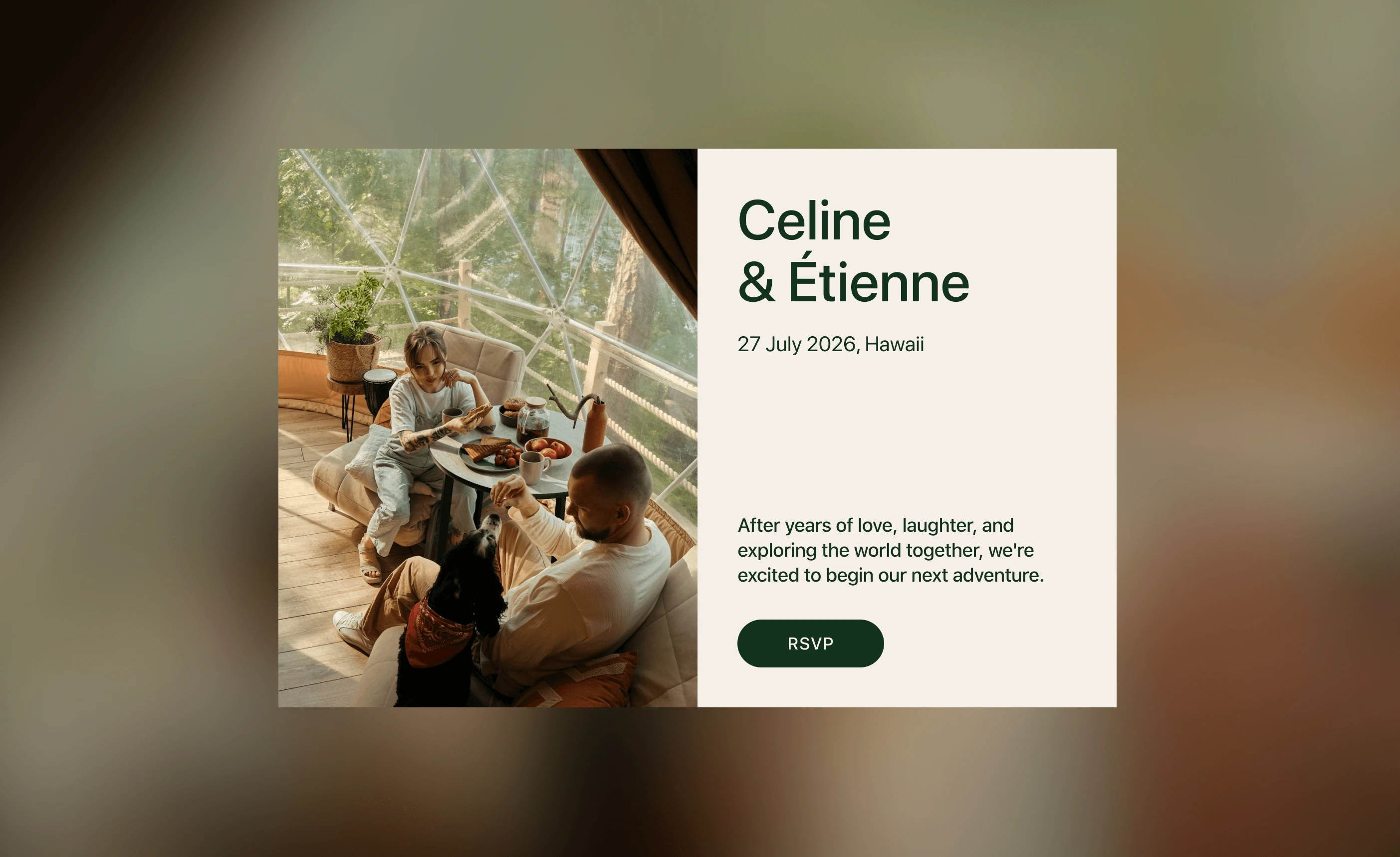 A stylish and modern wedding website template